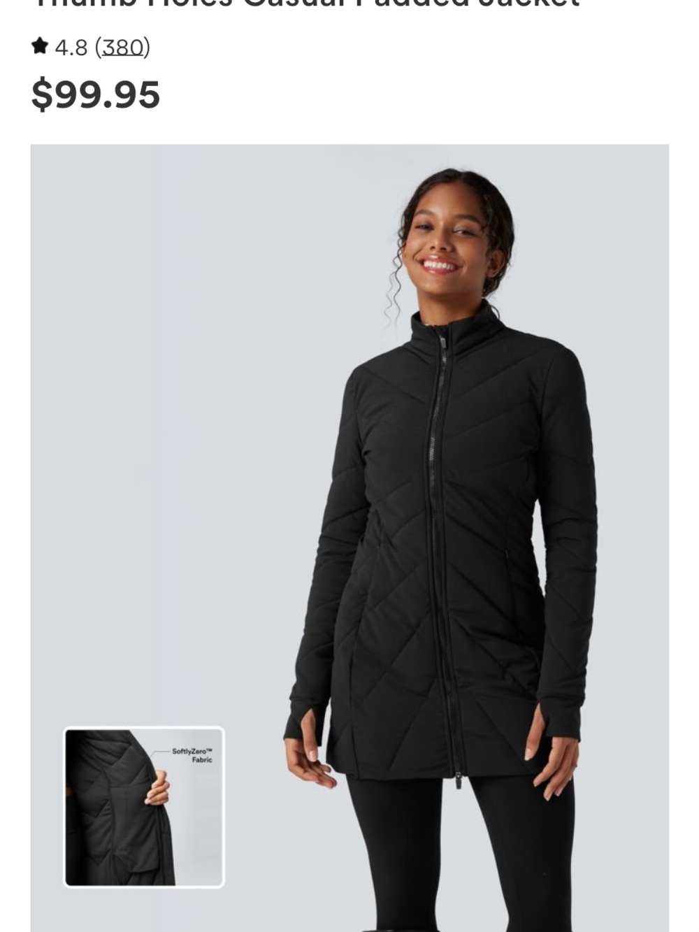 HALARA Black Long Quilted Puffer Jacket